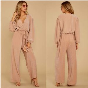 Red dress boutique one last night jumpsuit